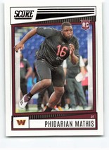 2022 Score #360 Phidarian Mathis NM-MT RC Rookie Commanders ID:46581 - £1.58 GBP