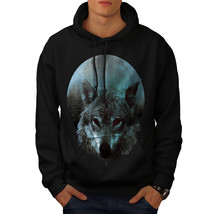 Wellcoda Wolf Moon Light Hunt Mens Hoodie, Night Casual Hooded Sweatshirt - £25.84 GBP+