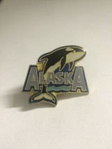 Vintage Alaska USA Jumping Killer Orca Whale Metal Lapel Pin - £11.38 GBP