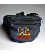 Mickey Mouse Fanny Pack Plaid Crossbody  Walt Disney World VTG Black gre... - $362.91 MXN