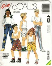 McCall&#39;s 4125 Girls or Boys S to L Pants or Shorts With Pockets Vintage ... - $6.67