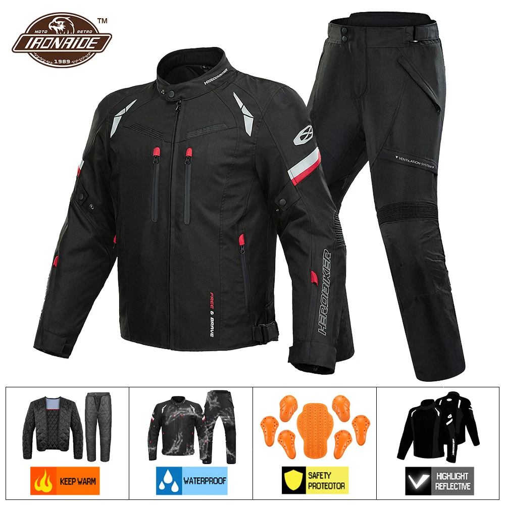 New Man Motorcycle Jacket Waterproof Chaqueta Moto Wearable Riding Racing Moto - £62.71 GBP+