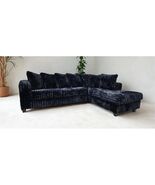 Kendal Modern Black Stripe Fabric Sectional Sofa with Chaise - $1,458.00