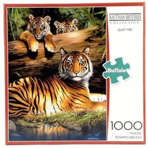 Buffalo Puzzle 1000 Piece Jigsaw Hautman Brothers Quiet Fire Tiger Sealed - $21.11