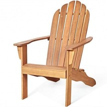 Acacia Wood Outdoor Adirondack Chair with Ergonomic Design-Natural - Color: Nat - £113.04 GBP