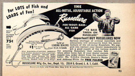 1951 Vintage Ad Russelure Fishing Lures Fly Rod &amp; Trolling Models Los Angeles,CA - £8.13 GBP