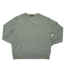 NWT 360Cashmere Wayne Pocket Crewneck Sweater in Sage Green Cashmere Pullover L - £71.21 GBP