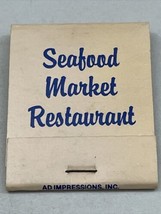 Vintage Matchbook Cover  Seafood Market Restaurant  Jackson, MS  gmg. Unstruck - £9.76 GBP