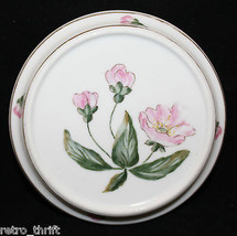 Vintage Bing and Grondahl B&amp;G Porcelain Replacement Lid White Pink Flowers AS-IS - £25.53 GBP