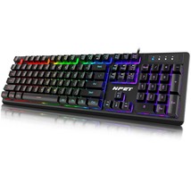 K10 Wired Gaming Keyboard, Led Backlit, Spill-Resistant Design, Multimedia Keys, - £32.76 GBP