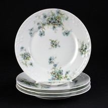 Theodore Haviland Schleiger 162H Blue Floral Salad Plates Set 4, Antique... - £47.13 GBP