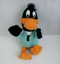 Vintage 1993 Warner Bros. Daffy Duck Wearing Pajamas 12&quot; Plush - £12.71 GBP