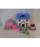 Little People Blue Roof Dollhouse + Camping Adventure + Pink Car + Peopl... - £17.93 GBP