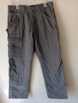 Wrangler Work Wear Cargo Utility Pants Size 34x30 Gray Pockets Loop Carpenter - £21.36 GBP