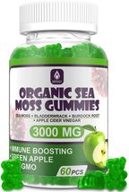 Organic Sea Moss Gummies for Kids &amp; Adults, Vegan Irish Seamoss, 60 Gummies - £47.78 GBP