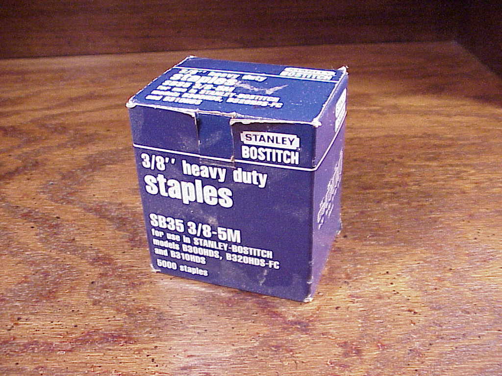 Box of Stanley Bostitch 3/8 Inch Heavy Duty Staples, no. SB35 3/8-5M - £4.68 GBP