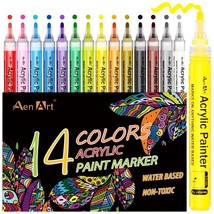 Vibrant 14 Colors Acrylic Paint Pens for Rock, Pumpkin, Card Making, Cra... - £15.23 GBP