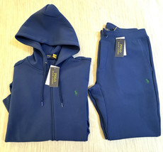Polo Ralph Lauren Double Knit Tech Jogger Sweatsuit Blue Green Pony NWT ... - $240.91