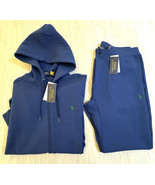 Polo Ralph Lauren Double Knit Tech Jogger Sweatsuit Blue Green Pony NWT ... - $240.91