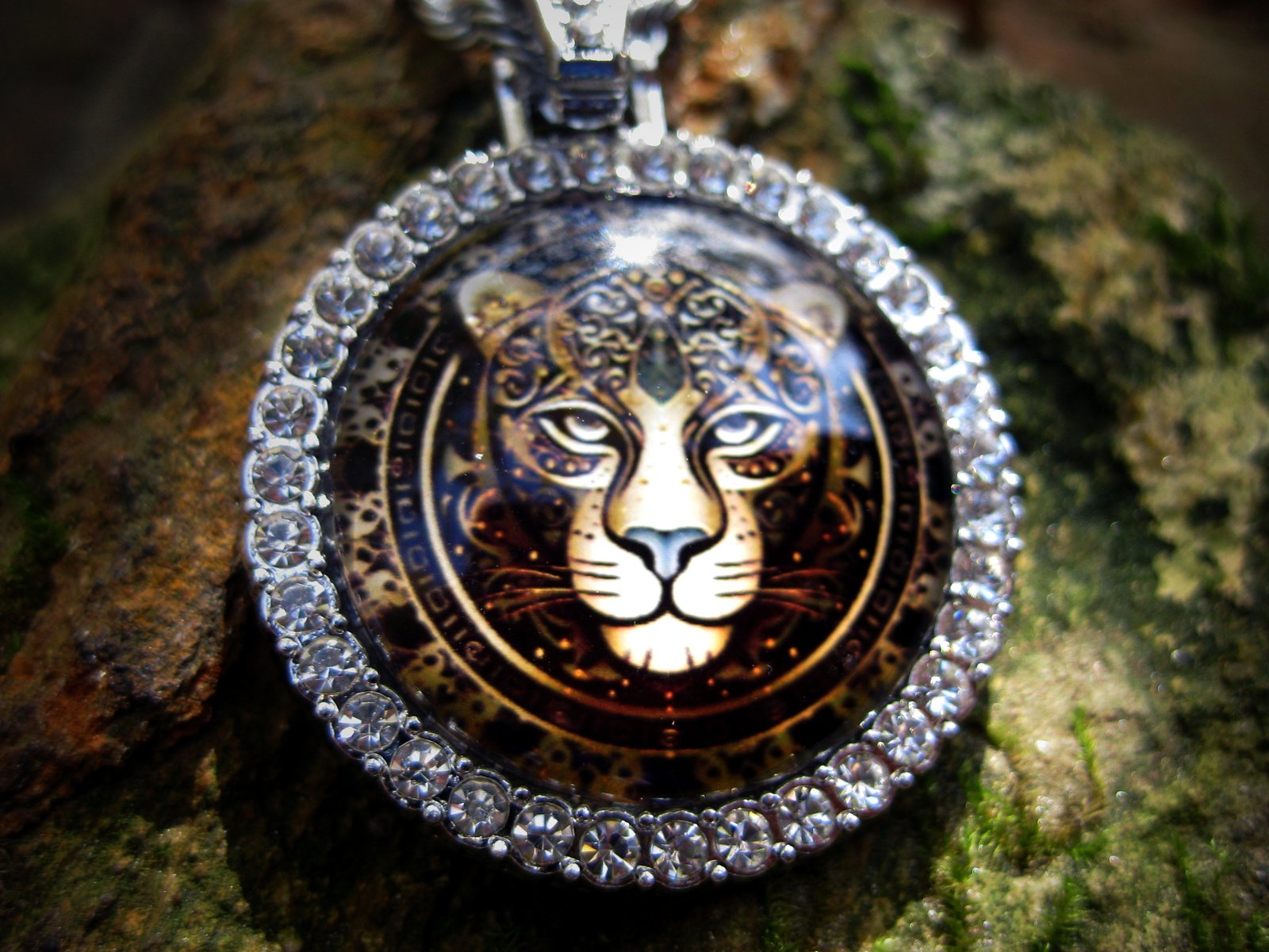 Pentacle of the Black Moon Witches Amulet of the supernatural Leopard Spirit