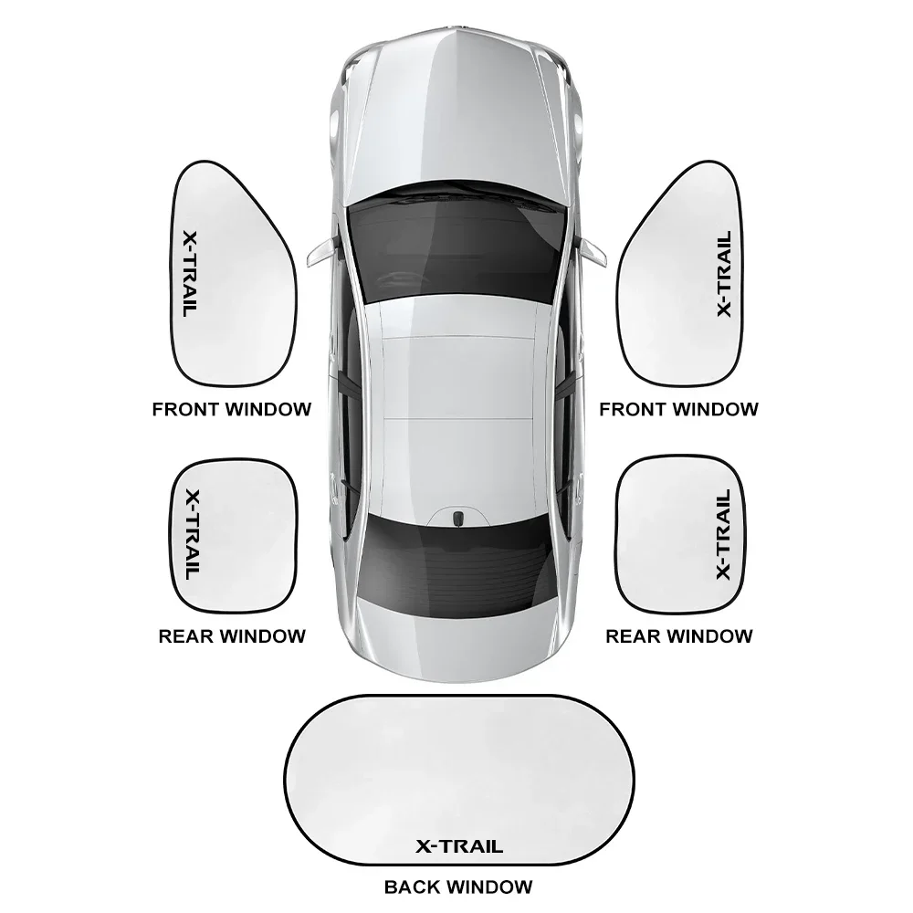 5PCS/Set Car Window Sunshade Cover Car Accessories For Nissan X-Trail Xtrain X - £14.35 GBP