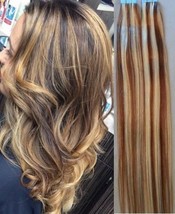 18&quot;,20&quot; 100grs,40pcs, 100% HIGHLIGHTED Human Tape In Hair Extensions #6/613 - $54.45+