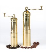 Set of 2 Turkish Manual Coffee Grinders Spice Pepper Mill Brass Body Kit... - $53.51