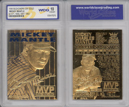 1996 Baseball Mickey Mantle Yankees 3 Time MVP 23K Oro Card Graduate 10 - £8.64 GBP
