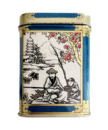 1970s Tea Tin China Pagoda Fisherman Butterflies Vintage Collectible C96 - €17,17 EUR