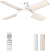 Dreo Ceiling Fans With Lights, 44&#39;&#39; Low Profile White Ceiling Fan With, Timer - £122.40 GBP