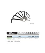 Asahi ARS1110 10-piece Hex Key Wrench set on metal ring | Made in Japan - $15.83