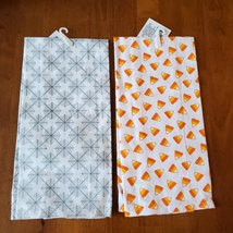 Halloween Tea Towels, set of 2, Flour Sack, Spider Pumpkin Candy Corn image 5