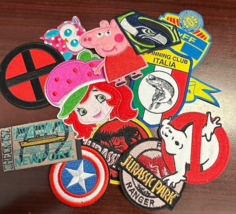 WHOLESALE LOT MIX OF 12 RANDOM HIGH QUALITY IRON ON PATCHES FASHION EMBR... - £8.31 GBP