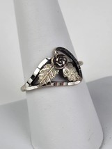 Vintage Wheeler Sterling Silver Ring Enclosed Rose bud leaves Size 9 new w/tag - £23.66 GBP