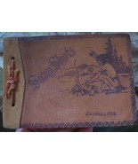 vintage souvenir Photo Album Catskills Mountains NY Leather cover (no ph... - $9.49