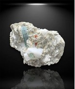 116 Gram Natural Blue Aquamarine with Garnet Muscovite and Fledspar Spec... - $320.00