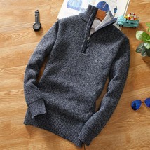 Autumn Winter Mens Sweater Fleece Pullover Fashion Thicker Half Zipper neck Warm - £85.21 GBP