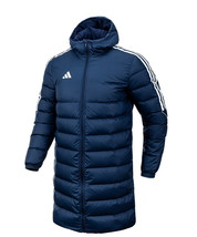 adidas Soccer Wind Wear TIRO 23 L Long Down Jacket Black Asia-Fit NWT HS3616 - £159.22 GBP