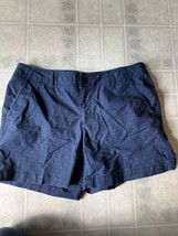 Eddie Bauer Womens Walking Shorts Zip Pocket Navy Blue Floral Print Size 6 - £16.76 GBP