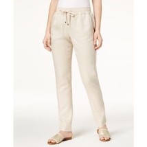 Tommy Hilfiger Womens Linen Drawstring Pants Color Pebble Size 16 - £54.42 GBP