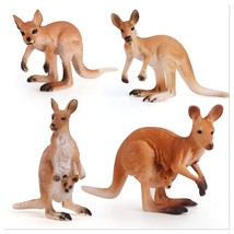 Realistic Wildlife 4 Pcs Kangaroo Wild Animal Figures Model Figurines De... - £25.16 GBP