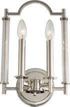 Wall Sconce KALCO PROVENCE Casual Luxury 2-Light Polished Nickel Steel Glass - £678.65 GBP