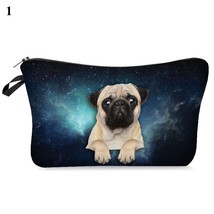 3D Pug Dog Printed Cosmetic Bags Dogs Pattern Cute for Makeup Bag Organizer Nece - £8.86 GBP