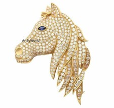 Victorian Rose Cut Diamond Horse Brooch, Art Deco Brooch, Handmade Brooch - £278.92 GBP