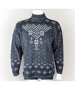 Vtg Fair Isle Sweater Mens Sz M Gray Snowflake Spunky Ski Acrylic Mock N... - €23,89 EUR