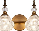 Zilanl Vintage Wall Sconce Light With Crystal Glass Shade, 2-Light Vintage - $115.93