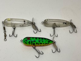 Lot Of 3 Vintage Used Heddon Baby Torpedo Fishing Lures 2.5&quot; - $16.34