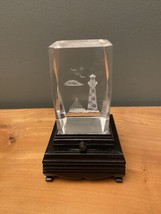 Crystal Image etched Lighthouse Paper Weight W/ Color Changing LED Base - $18.99