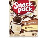 Snack Pack Chocolate and Vanilla Flavored Pudding Cups 12 Count Pudding ... - $3.99