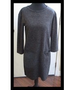 Adrienne Vittadini XS Gray Knit Sweater Dress with 2 Front Pockets Fitted - $13.59 CAD